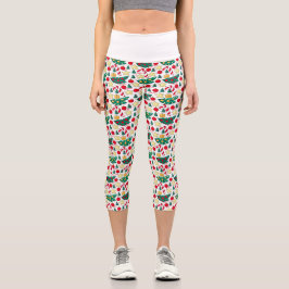 Holiday Pattern High Waisted Capris