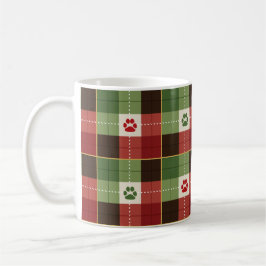 Holiday Paw Print Kariert Kaffeetasse