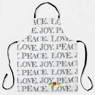 Holiday Peace Liebe JoChristmas Holly Artisan Schürze