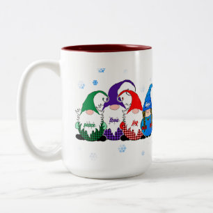 Holiday Peace Liebe Joy Hope Gnome Kaffee Tasse