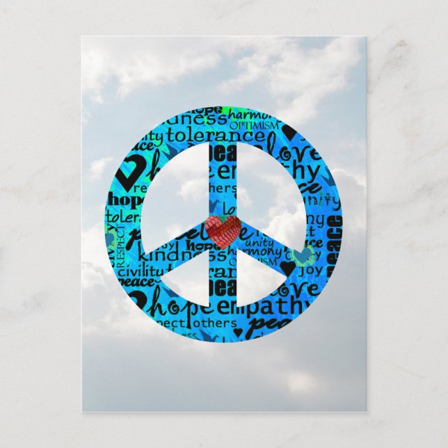 Holiday Peace Sign Postcard Postkarte (Vorderseite)