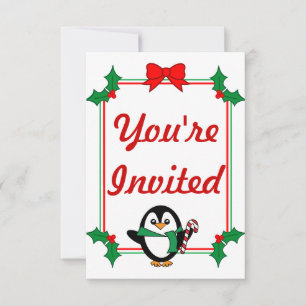 Holiday Penguin Party Invites Einladung