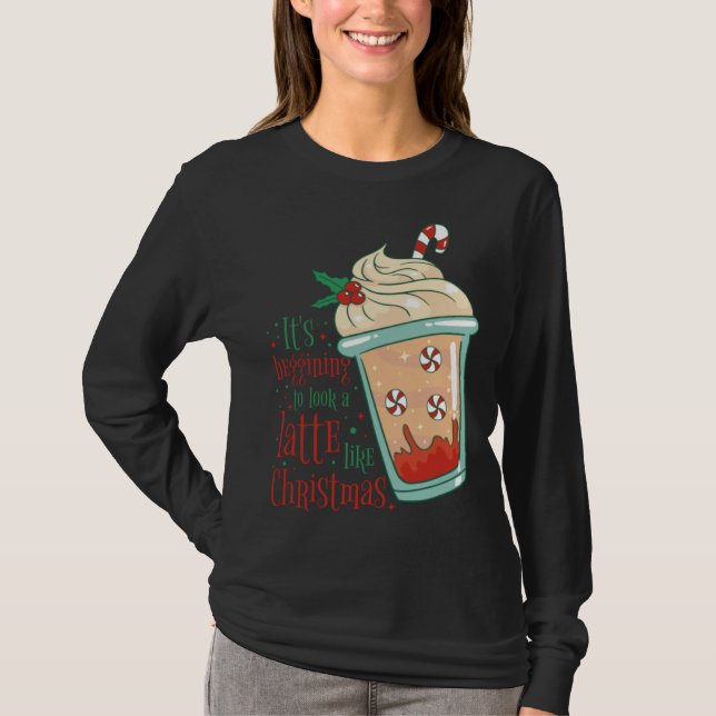 Holiday Peppermint Candy Cane Coffee Graphic Tees (Vorderseite)