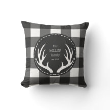 Holiday Personalisiert Schwarz-weiß Kariert Antler