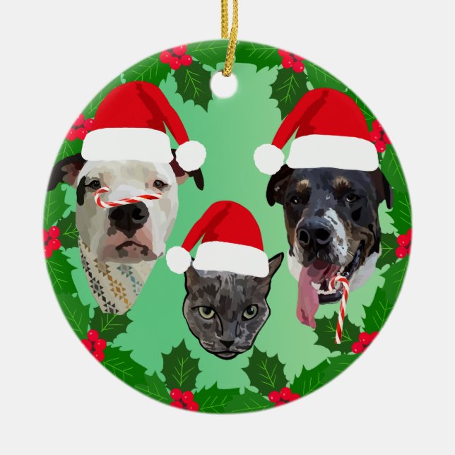 Holiday Pets Keramik Ornament (Vorne)