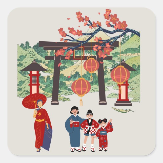 Holiday phone case quadratischer aufkleber (Vorderseite)