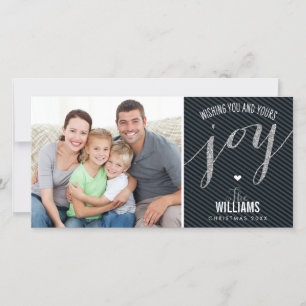 HOLIDAY PHOTOCARD gestreifter Glitter-Typ Freude s Feiertagskarte