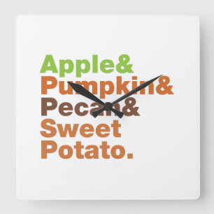Holiday Pies ~ Festive Xmas Thanksgiving Christmas Quadratische Wanduhr