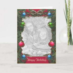 Holiday Pine Tall Foto Card Feiertagskarte
