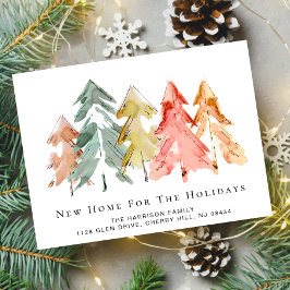 Holiday Pine Tree Forest Watercolor Moving Ankündigung