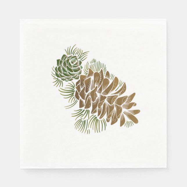 Holiday Pinecone Paper Napkins Serviette (Vorderseite)