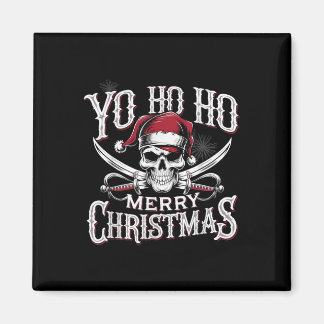Holiday Pirate Yo Ho Ho Merry Christmas Santa Hat  Magnet