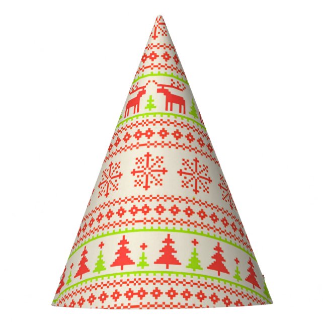 Holiday Pixel Party Hat Partyhütchen (Vorderseite)