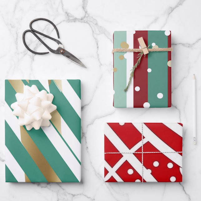Holiday plaid red and green geschenkpapier set (Vorderseite)