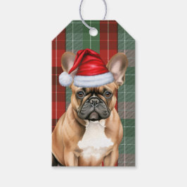 Holiday Plaid with a French Bulldog Christmas Geschenkanhänger