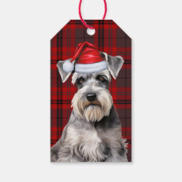 Holiday Plaid with a Schnauzer Dog Christmas Geschenkanhänger