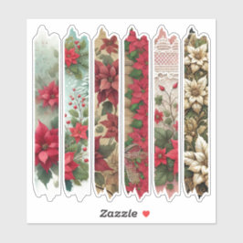 Holiday Poinsettia Borders Washi Tapanner Aufkleber