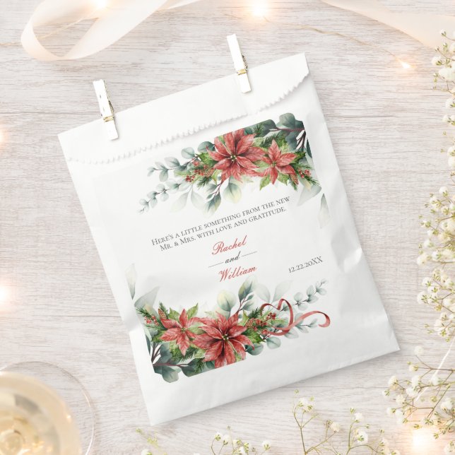 Holiday Poinsettia Gastgeschenk Hochzeit Bags Geschenktütchen (Ausgeschnitten)