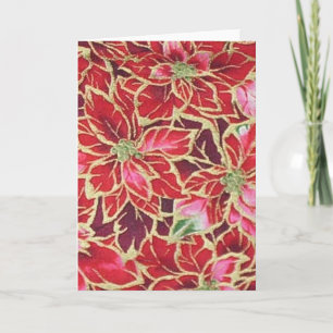 Holiday Poinsettia Red Gold Pink Burgund Cards Feiertagskarte