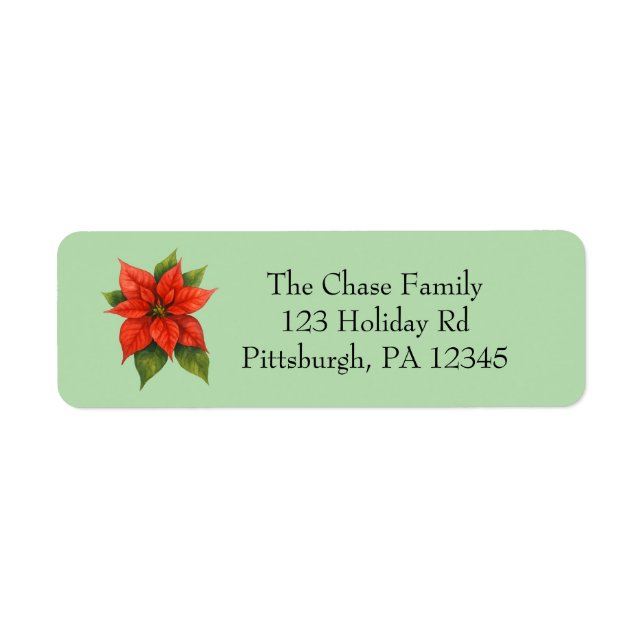 Holiday Poinsettia return address (Vorne)