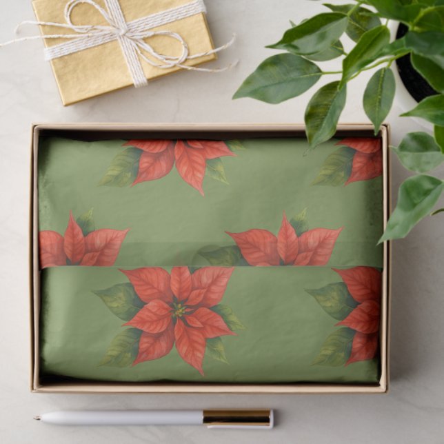 Holiday Poinsettia Seidenpapier (Geschenk)