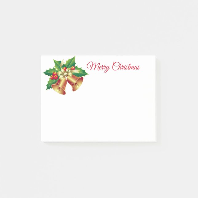 Holiday Post-it-Notes-Holly Bells Post-it Klebezettel (Vorderseite)