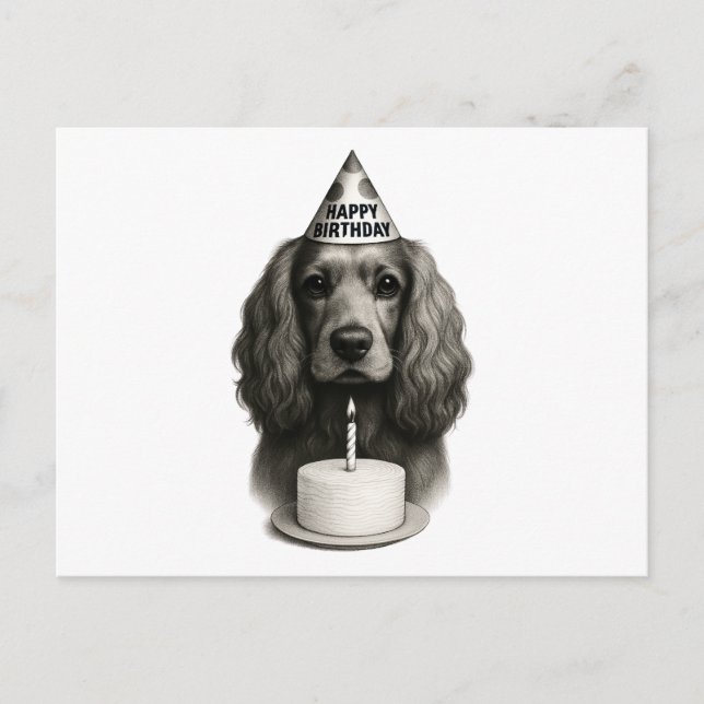 Holiday Postcard Cocker Spaniel Feiertagspostkarte (Vorderseite)