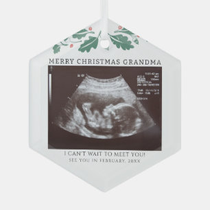 Holiday Pregnancy Ankündigung Baby Scan Oma Ornament Aus Glas