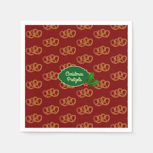 Holiday Pretzel Nibbles - Weihnachts-Party Serviette (Vorderseite)
