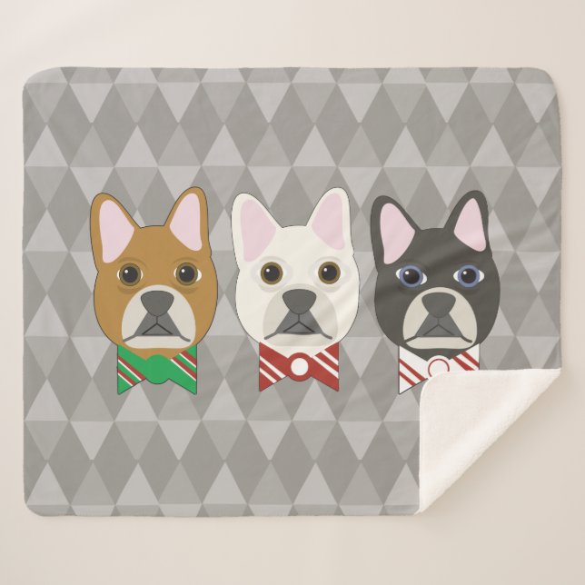 Holiday Pups Gray Diamond Sherpadecke (Vorderseite (Horizontal))