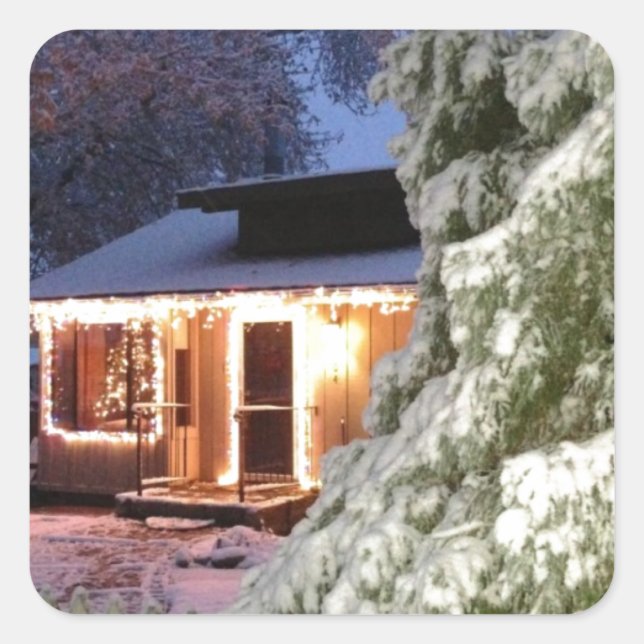 Holiday Quadratischer Aufkleber (Vorderseite)