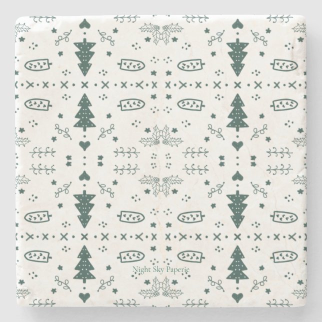 Holiday Quilt Pattern Trivet Steinuntersetzer (Vorderseite)