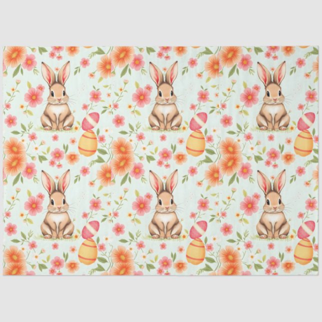 Holiday Rabbit Oster Moderne Sammlung Seidenpapier (Vorderseite)