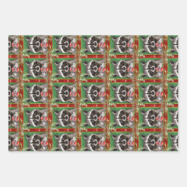 Holiday Raccoon Wrapping Paper Geschenkpapier Set