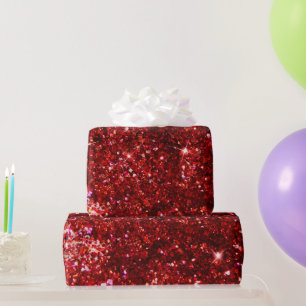 Holiday Red and Black Imitats Glitzer Weihnachten Geschenkpapier