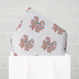 Holiday Red and Green Strive Bows Seidenpapier
