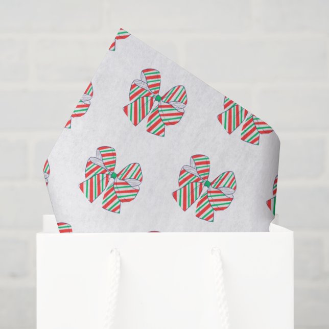 Holiday Red and Green Strive Bows Seidenpapier (Geschenk Tasche)