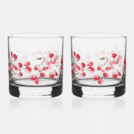 Holiday Red Berry Watercolor | Christmas Drinkware Whiskyglas
