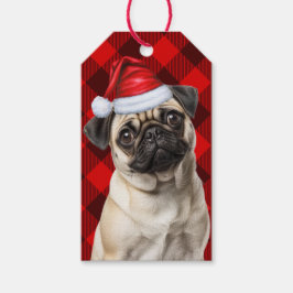 Holiday Red Buffalo Plaid Pug Dog Lover Christmas Geschenkanhänger