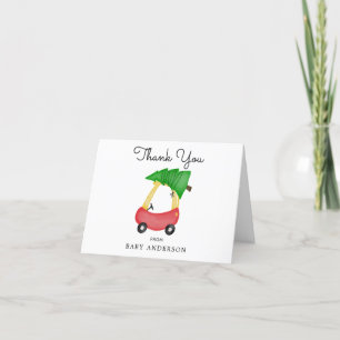 Holiday Red Car Baby Dusche Vielen Dank Dankeskarte