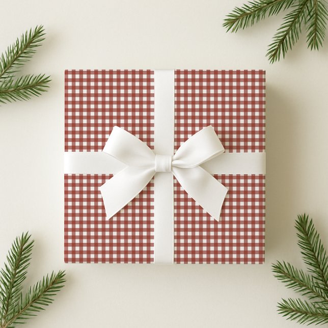 Holiday Red Gingham Wrapping Paper Geschenkpapier (Von Creator hochgeladen)