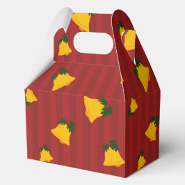 Holiday Red Gold Stripe Bells Christmas Geschenkschachtel