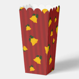 Holiday Red Gold Stripe Bells Christmas Geschenkschachtel