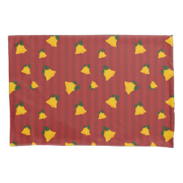 Holiday Red Gold Stripe Bells Christmas Kissenbezug