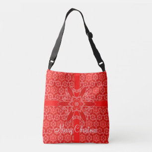 Holiday Red Lace mit Ribbon verbunden Tragetaschen Mit Langen Trägern