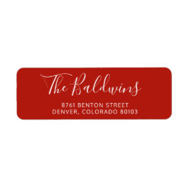 Holiday Red Script Name Rücksendeadresse