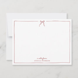 Holiday Red Stripes Bow Note Card Einladung