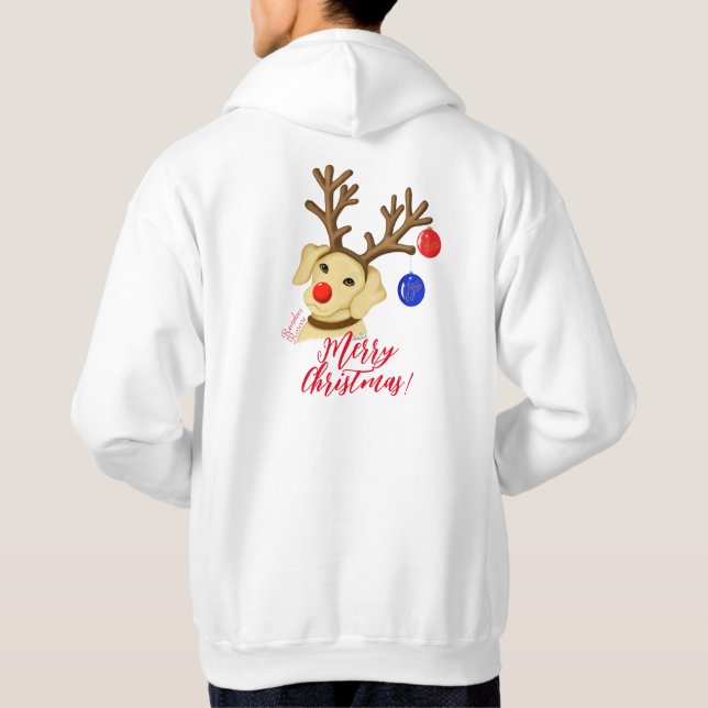 Holiday Reindeer Gelbe Labrador Sweat Shirt (Rückseite)