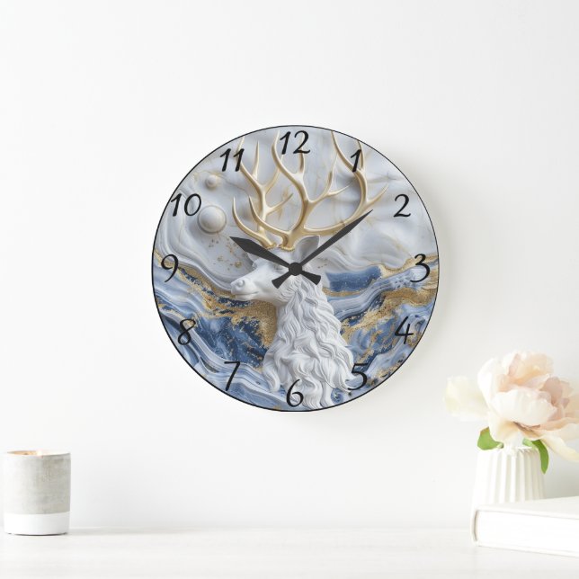 Holiday Reindeer Magic Display Große Wanduhr (Zuhause)