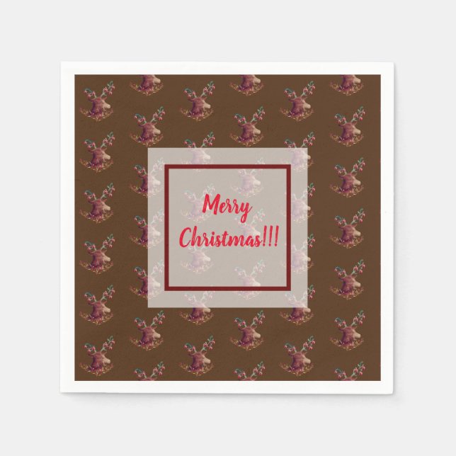 Holiday Reindeer Serviette (Vorderseite)